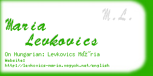 maria levkovics business card